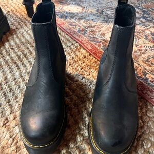 Black Leather Doc Martens Chelsea Boots
